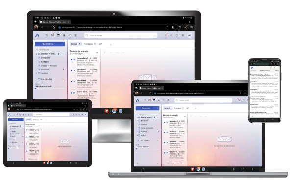 Dispositivos web para OX Mail de AVA Hosting